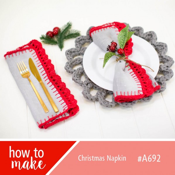 Christmas napkin crochet border pattern