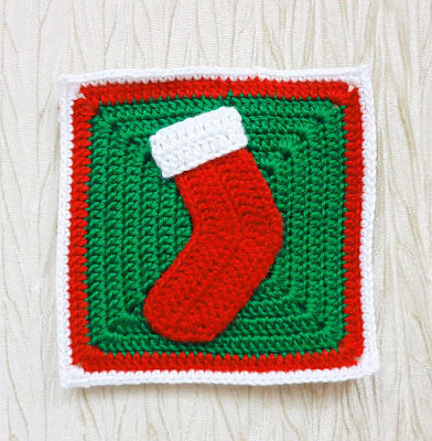 Christmas stocking granny square pattern