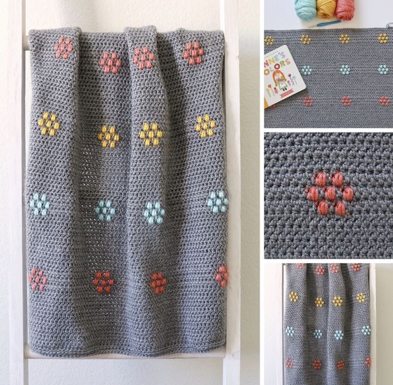 Crochet flower free blanket crochet pattern