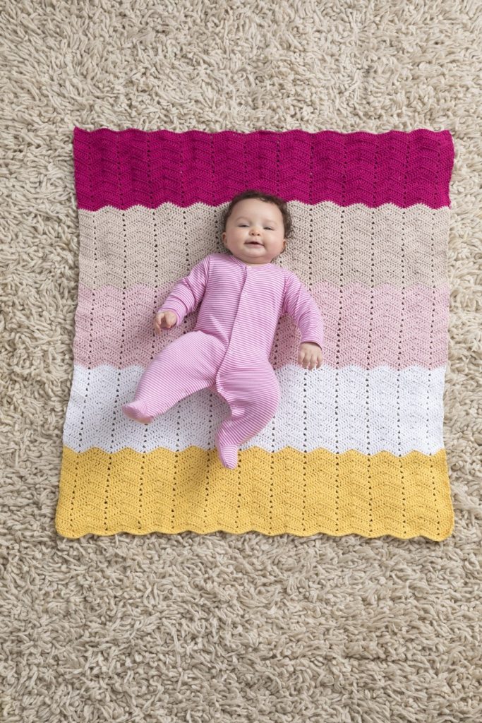 Crochet ripple stitch blanket pattern