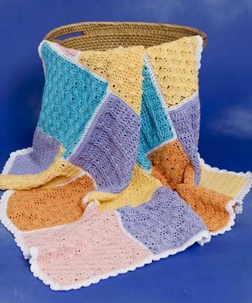 Crocheted Sampler Baby Blanket Free Pattern