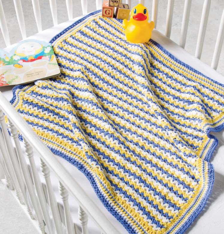 Fast and easy v stitch baby crochet blanket