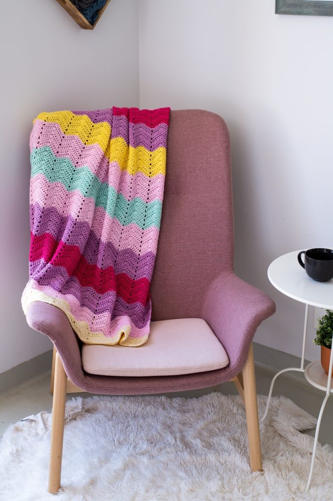 Free baby blanket crochet with ripple stitch pattern