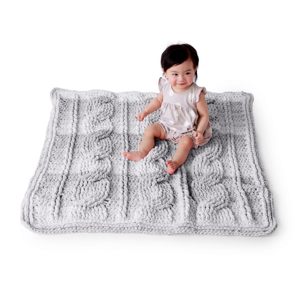 Free crochet baby blanket with cables pattern