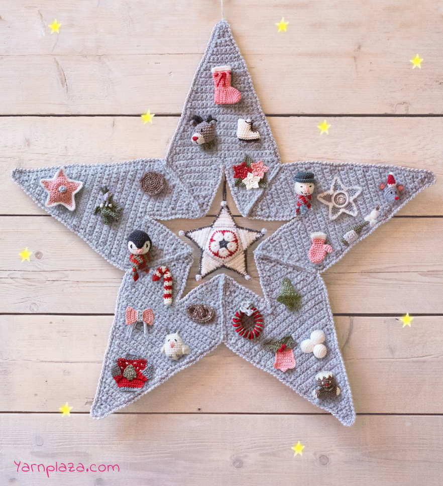 Free crochet advent calendar star pattern