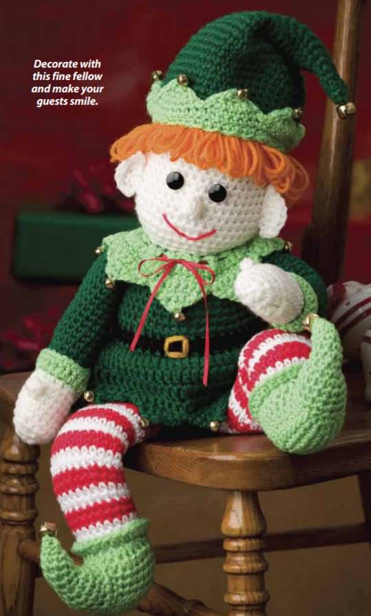 Free crochet pattern for jingles the Christmas elf