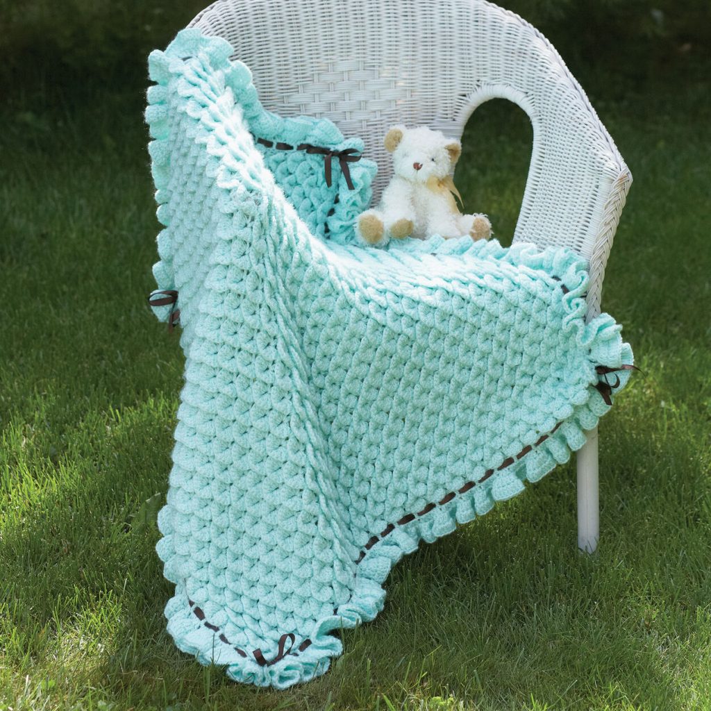 Free crocodile stitch baby blanket pattern