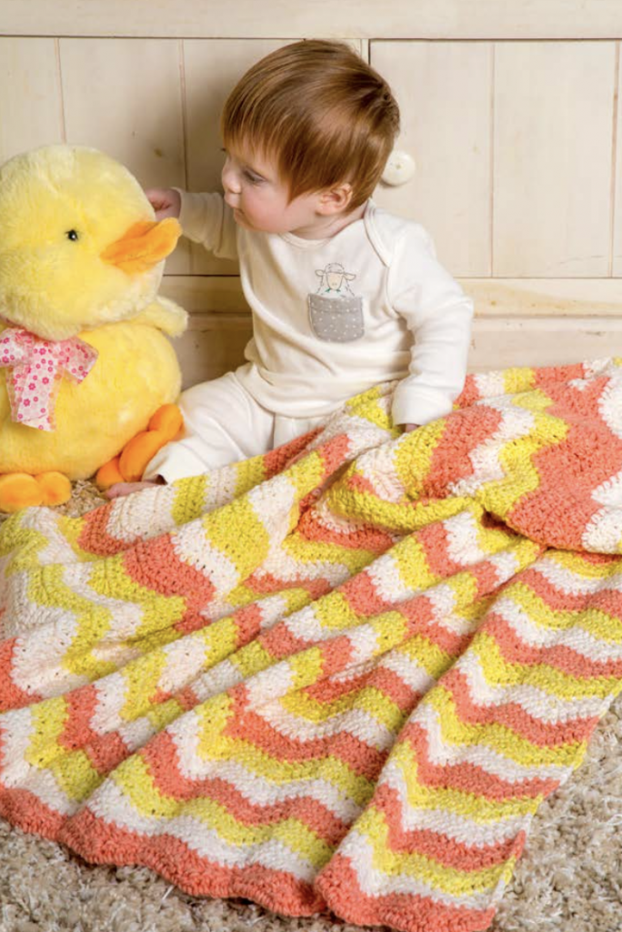 Free ripple crochet baby blanket pattern