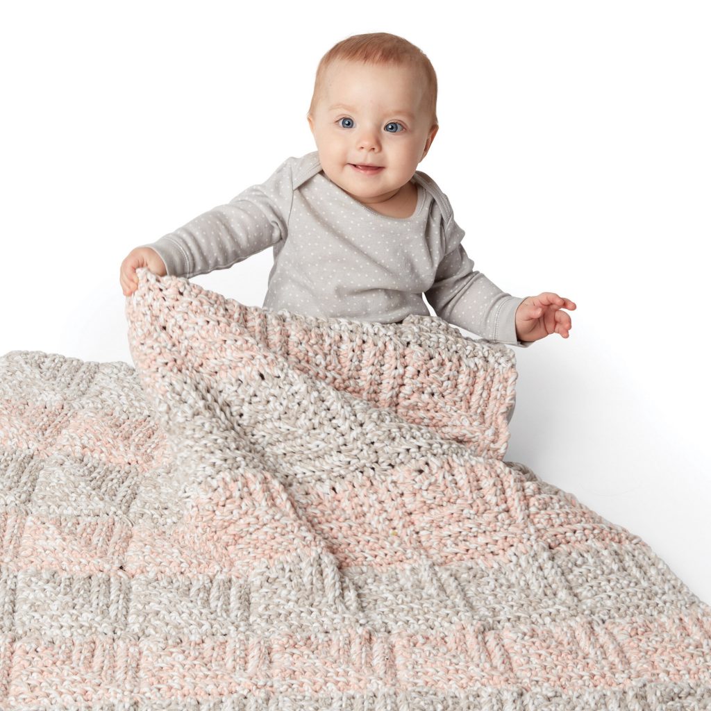 Mitered crochet baby blanket pattern