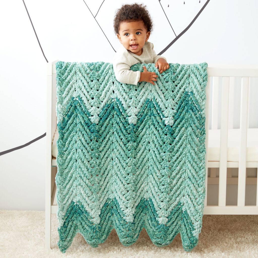 Ridged baby crochet blanket pattern