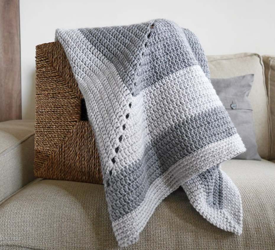 Vintage granny square baby blanket pattern