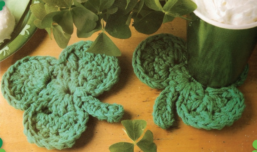 Free Crochet Pattern for a Shamrock Coaster