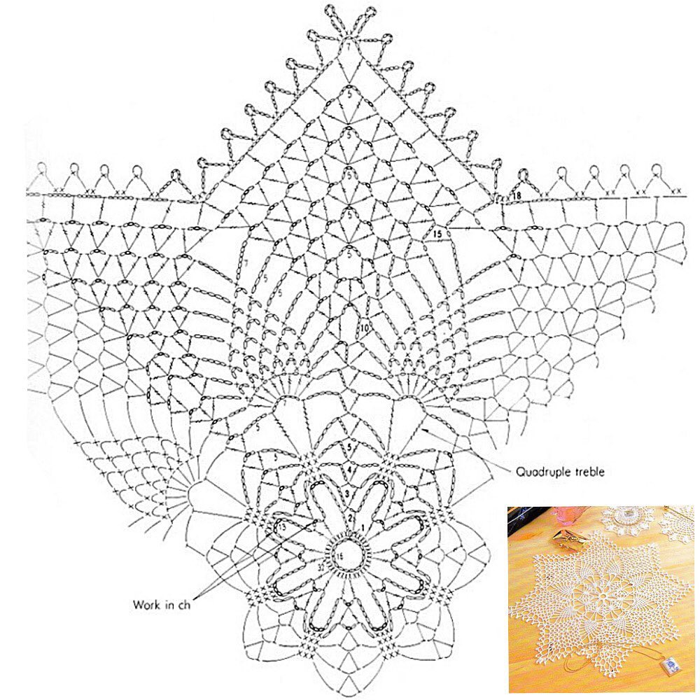 Small lacy star shaped doily