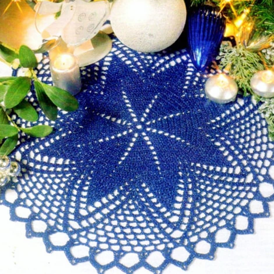 Circle star crochet doily