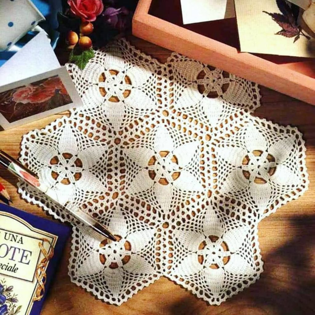 Flower hexagon doily crochet