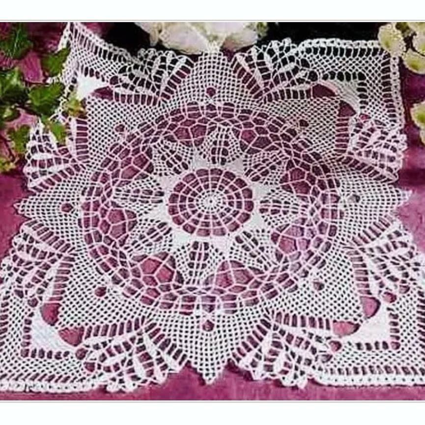Square doily crochet pattern