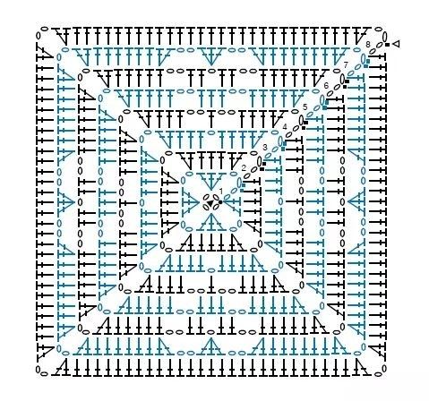 Crochet with heart square graphic