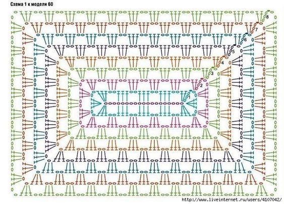 Rectangle crochet granny pattern