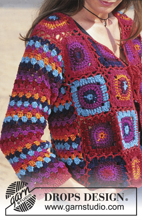 Bohemian crochet granny square cardigan free pattern