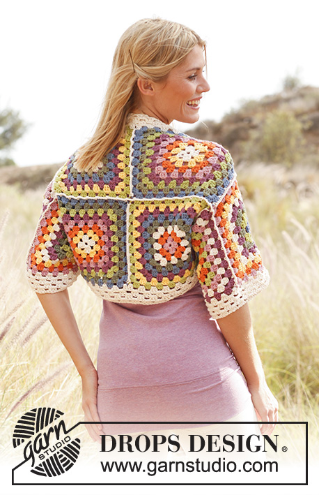 Crochet bolero with granny squares free pattern