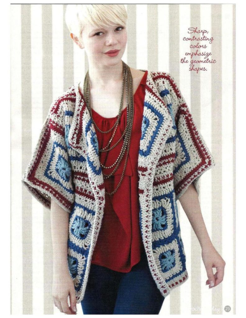 Crochet jacket pattern with granny squares