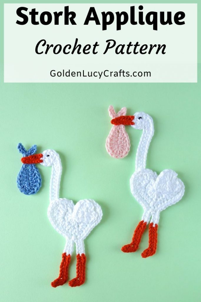 Free Crochet Pattern for a Stork Applique