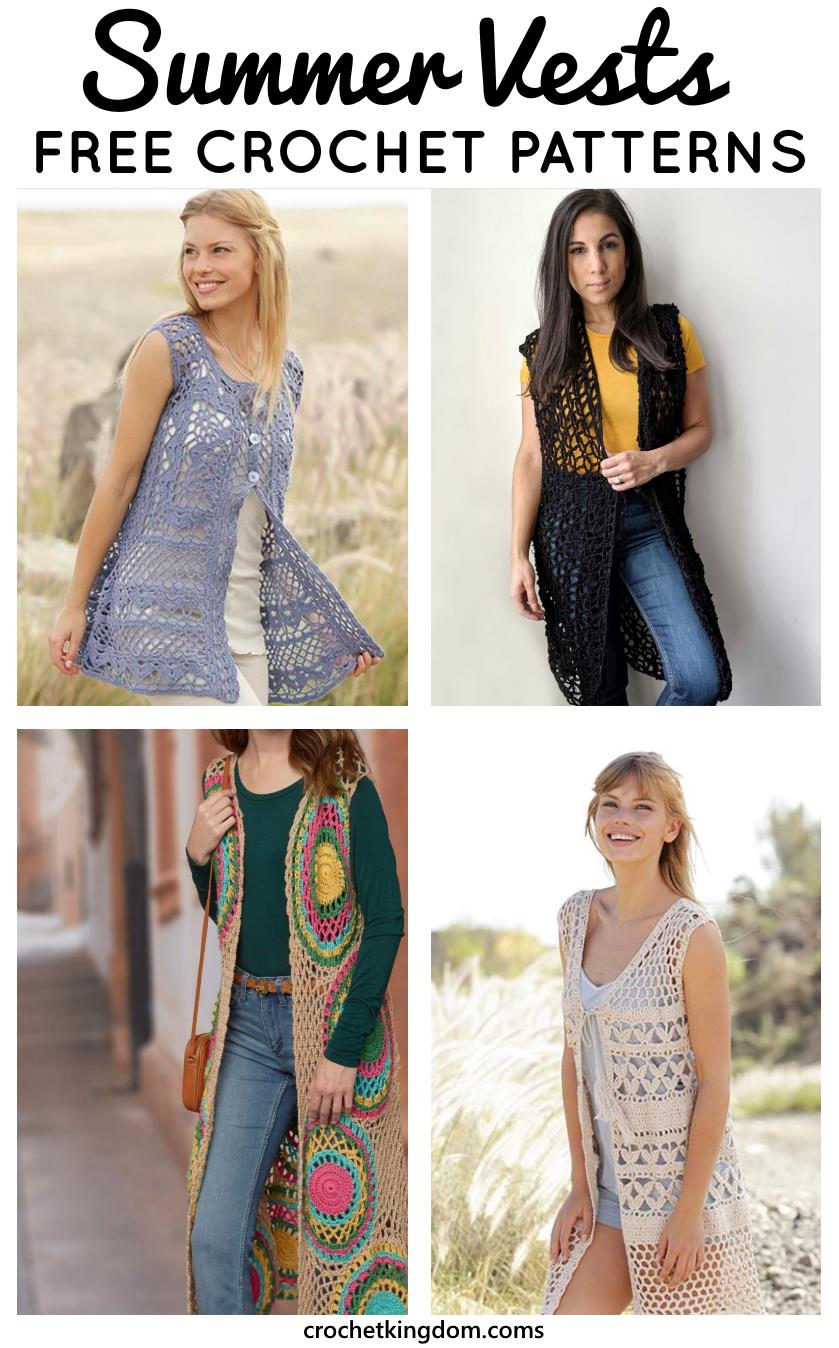 Free Crochet Patterns for Summer Vest Beach Coverups