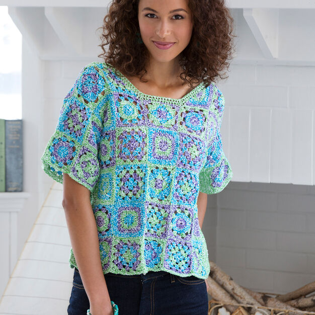 Free crochet pattern for a granny square tee