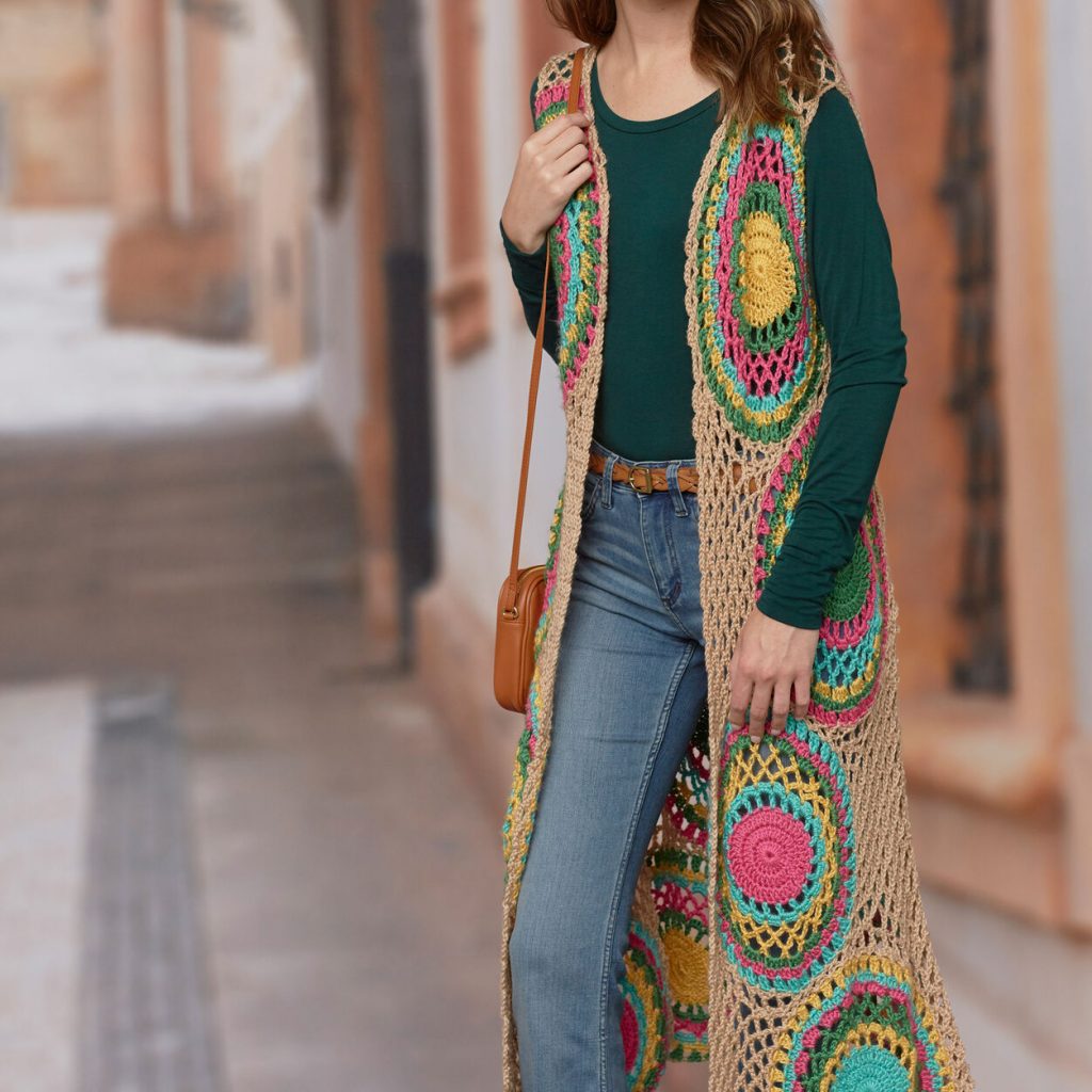 Free knitting pattern for a hippy vest