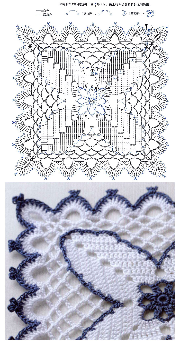 Lace Crochet Square Diagrams