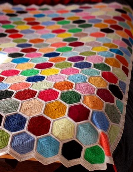 Solid Hexagon crochet blanket