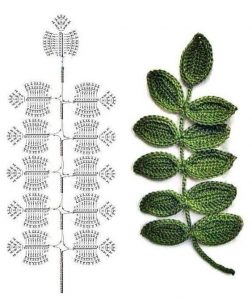 Leaves crochet diagrams
