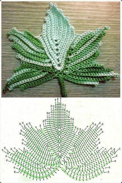 Maple leaf crochet diagram