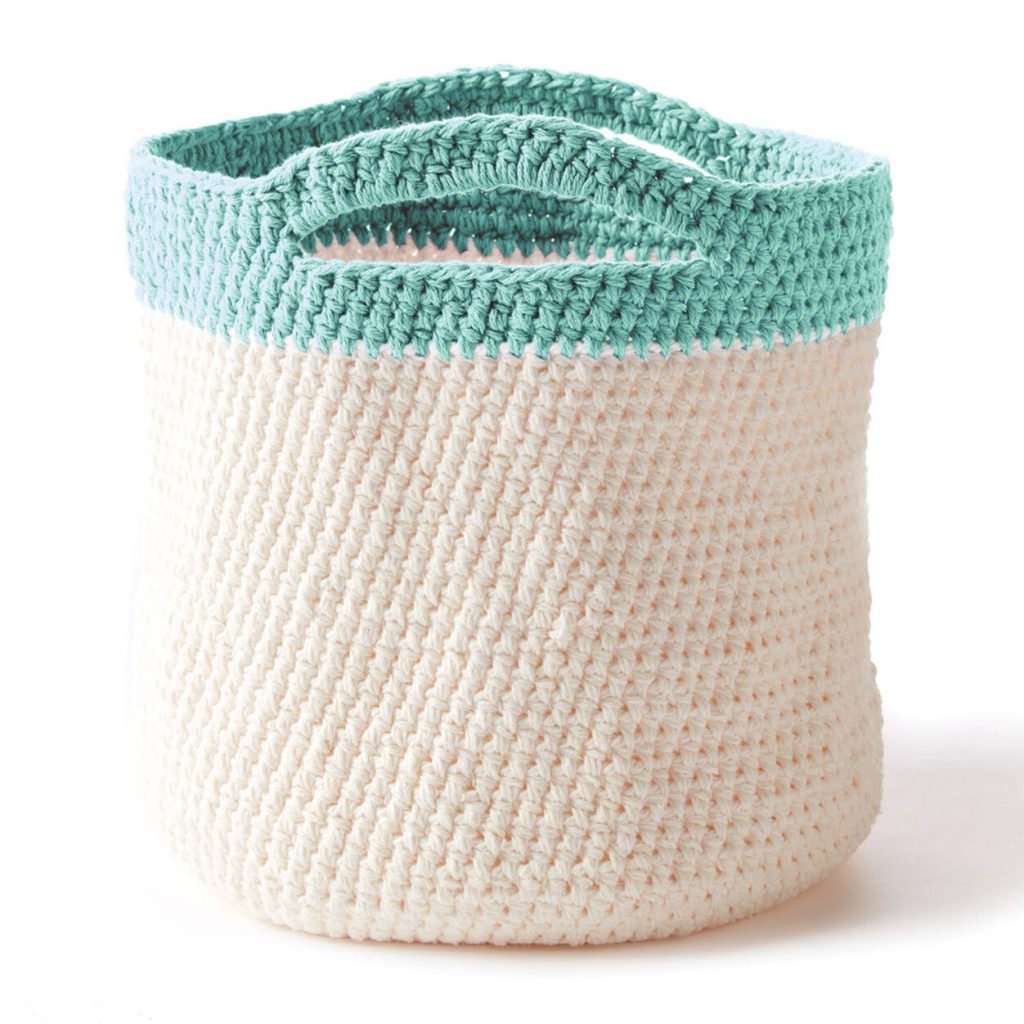 Handy crochet basket tote free pattern