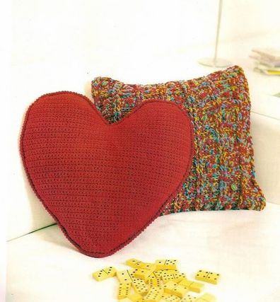 Heart crochet pillow diagram pattern