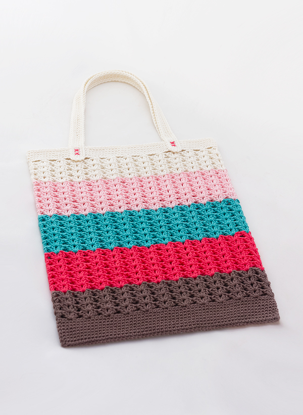 Simple free crochet summer tote bag pattern