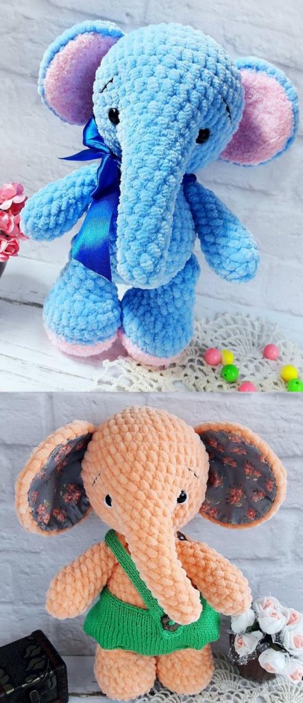 Free crochet pattern for an amigurumi elephant