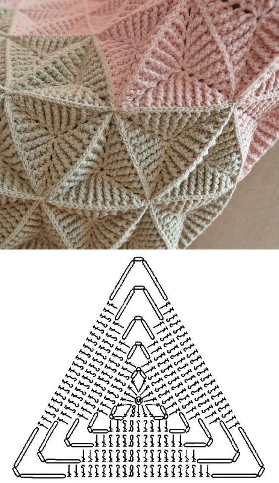 Textured Triangle Crochet Pattern Diagram