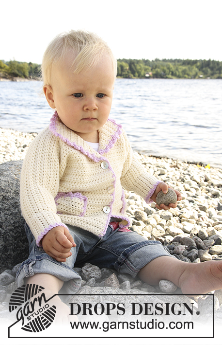 Crochet jacket with pockets for baby and children