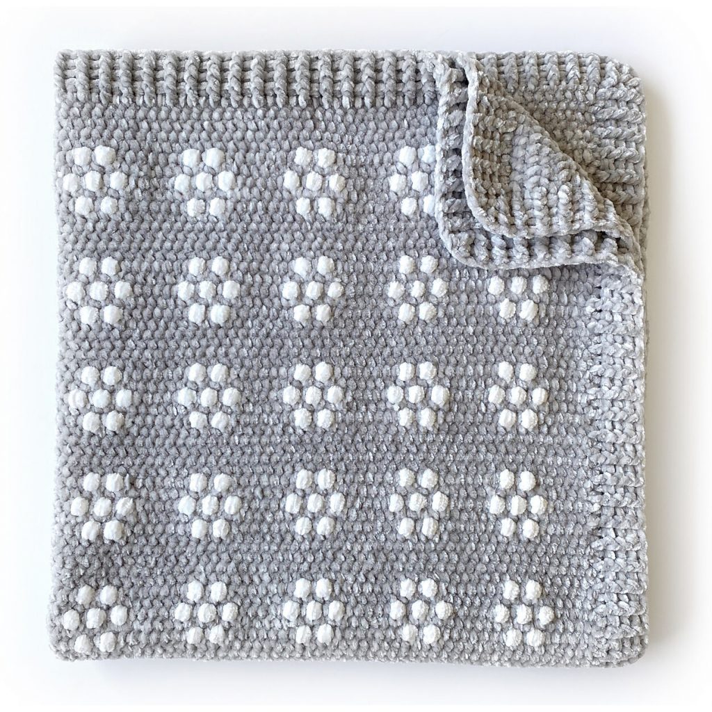 Free Crochet Baby Blanket Velvet Flowers