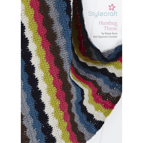 Free crochet pattern for a stripped wavy throw