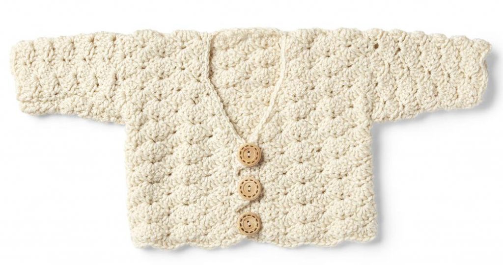 Free crochet pattern for a sweet shell cardigan