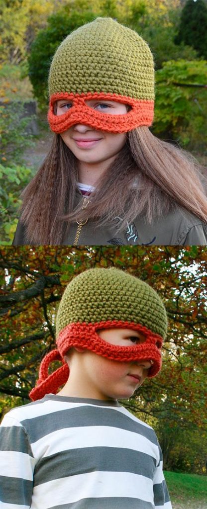 Ninja-hat with mask for children free crochet pattern