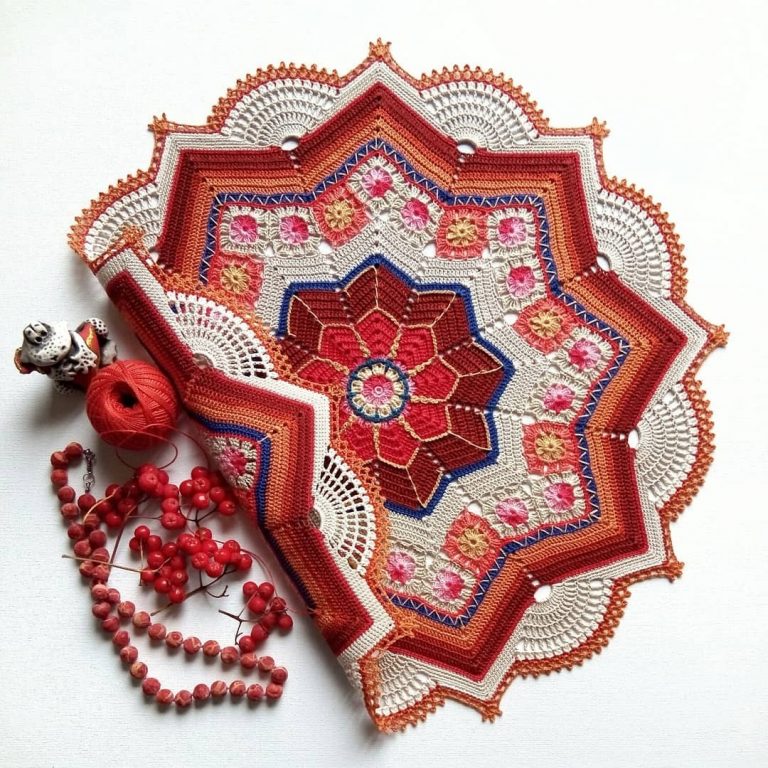 Star and Granny Square Doily Crochet Diagram Pattern ⋆ Crochet Kingdom