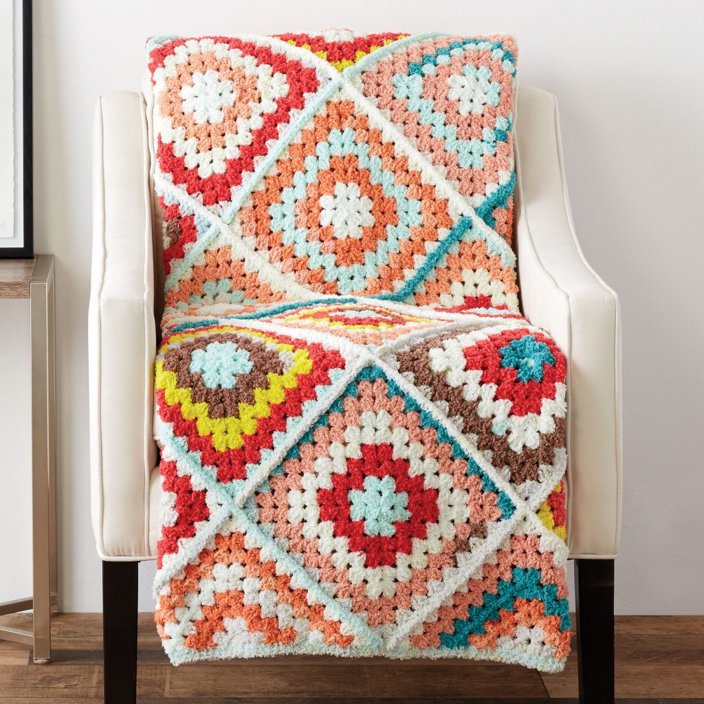 random granny square blanket free crochet pattern