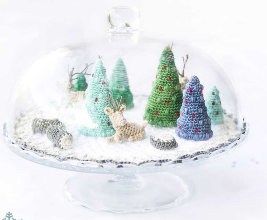 Christmas microworld free crochet patterns for mini trees and reindeer