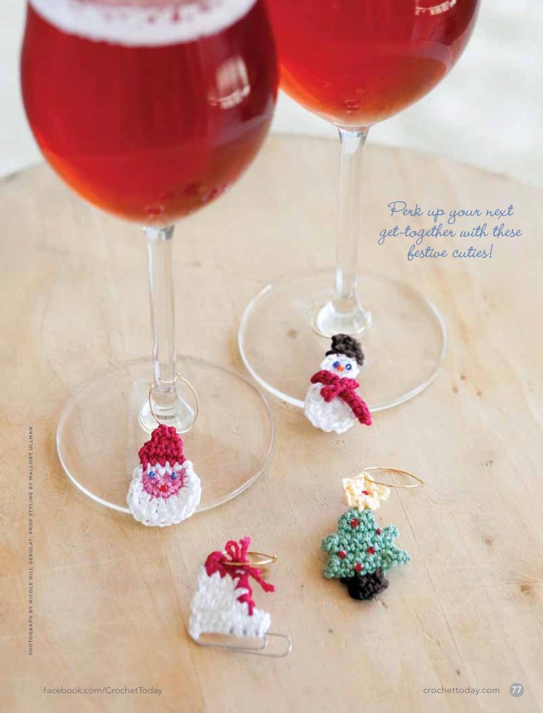 Crochet Christmas wine tags pattern