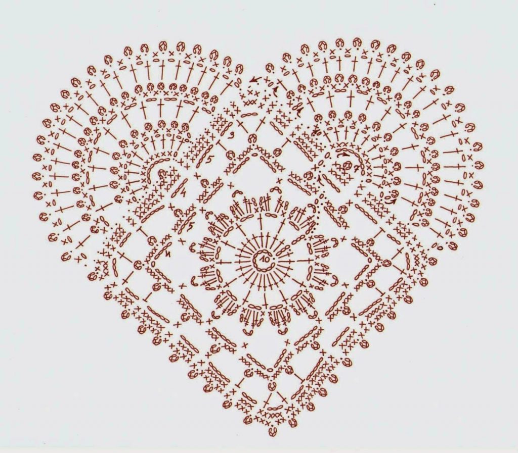 Crochet Diagram pattern for a heart