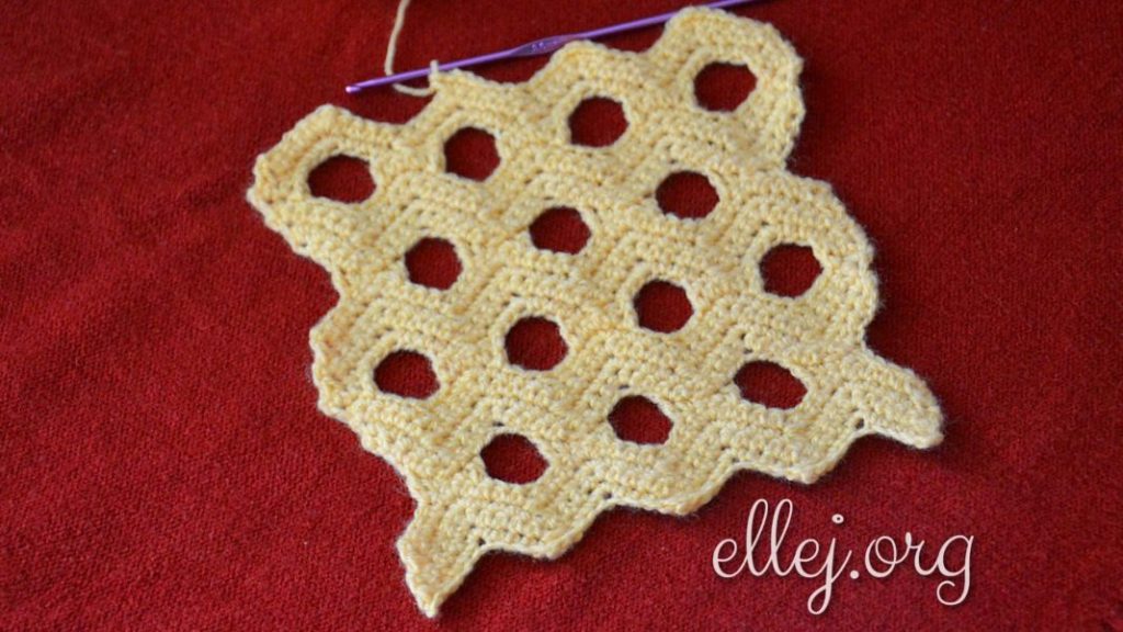 Honeycomb holes crochet diagram pattern