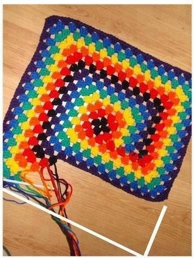 Rainbow Square Spiral Crochet Pattern